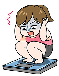 体重計を見てショック